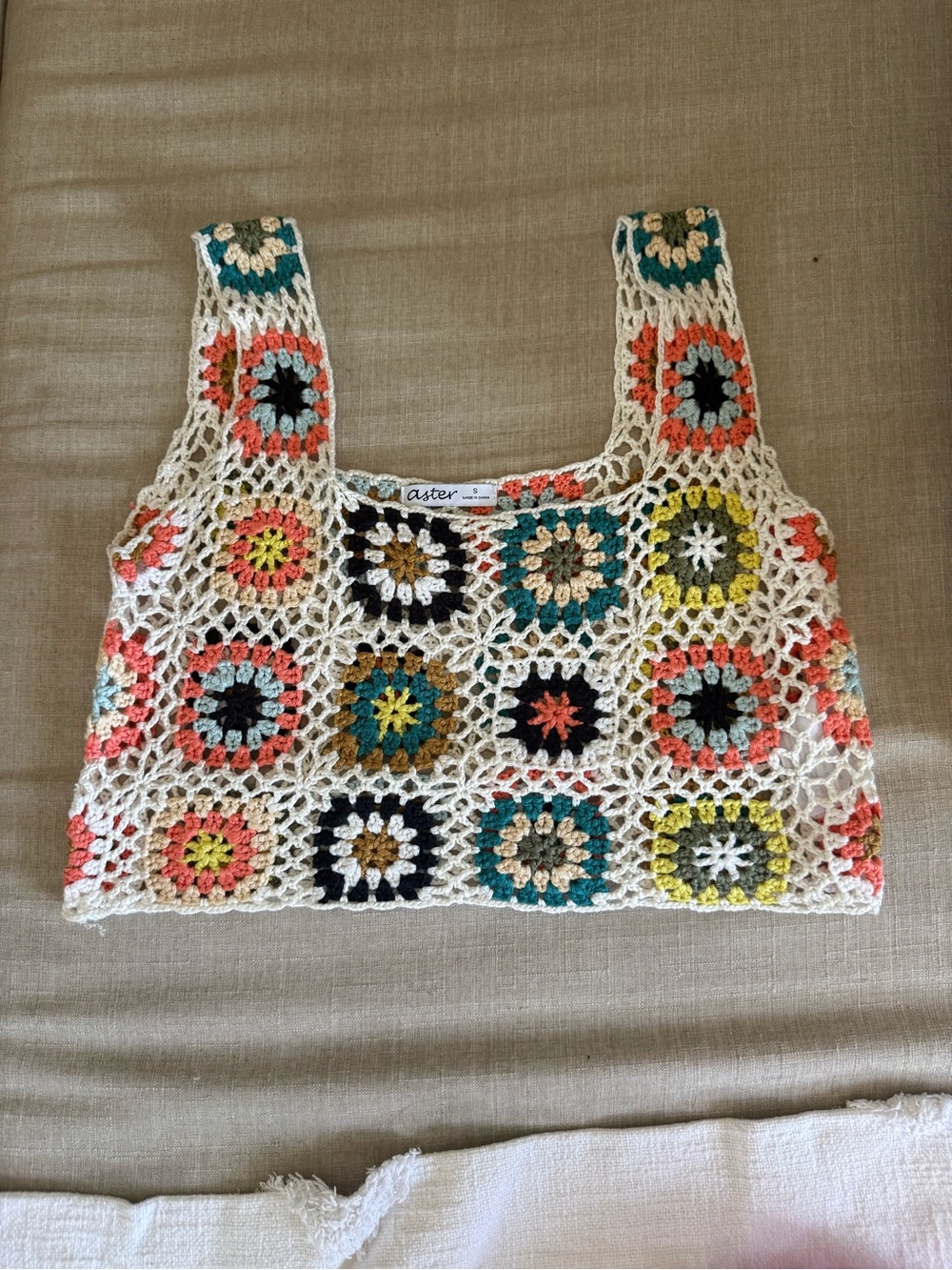 Crochet Square Tank Top - Multicolor